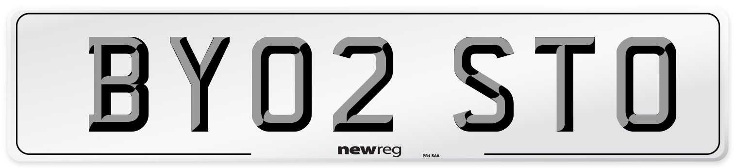 BY02 STO Number Plate from New Reg